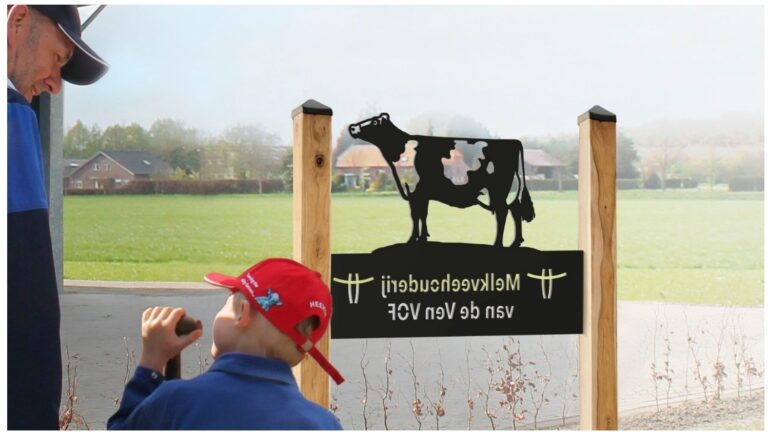 Win een gepersonaliseerd bedrijfsbord