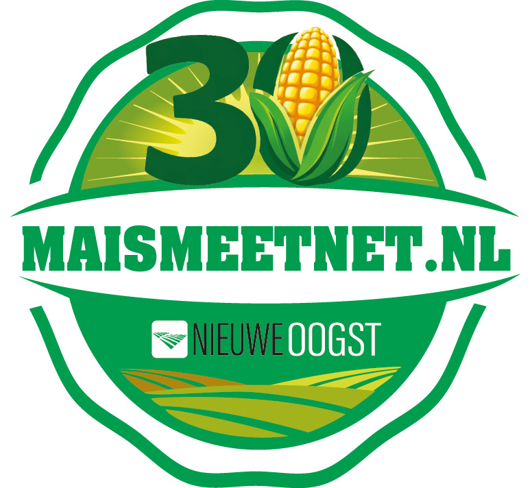 Logo van Maismeetnet.nl met maïskolf en Nieuwe Oogst