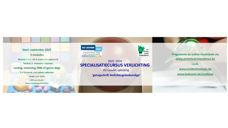 Specialisatiecursus Verlichting – KU Leuven getuigschrift Verlichtingsdeskundige