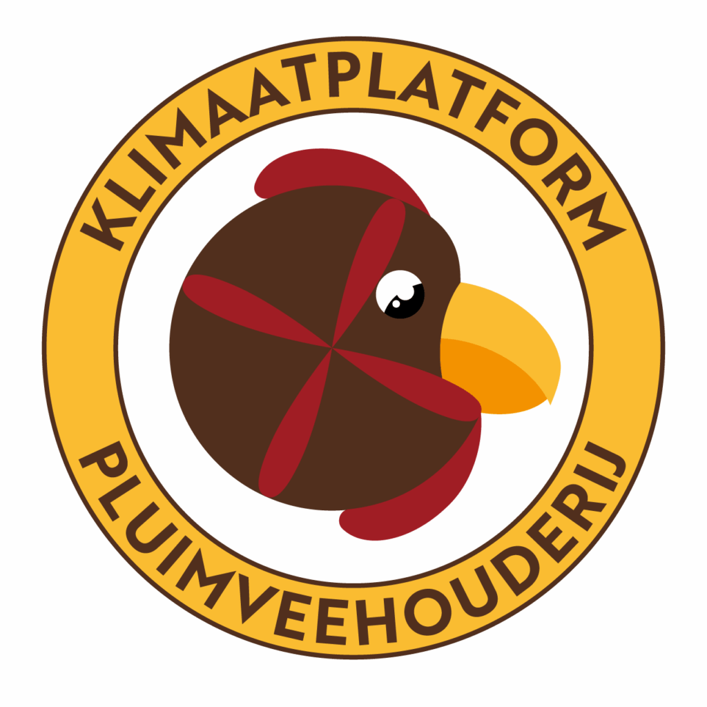 Logo van klimaatforum Pluimveehouderij met gestileerde kip