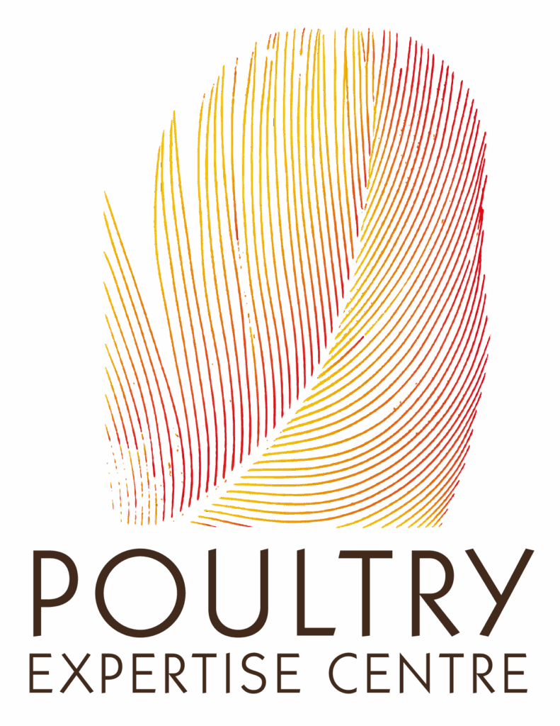 Gekleurde vingerafdruk met Poultry Expertise Centre-logo