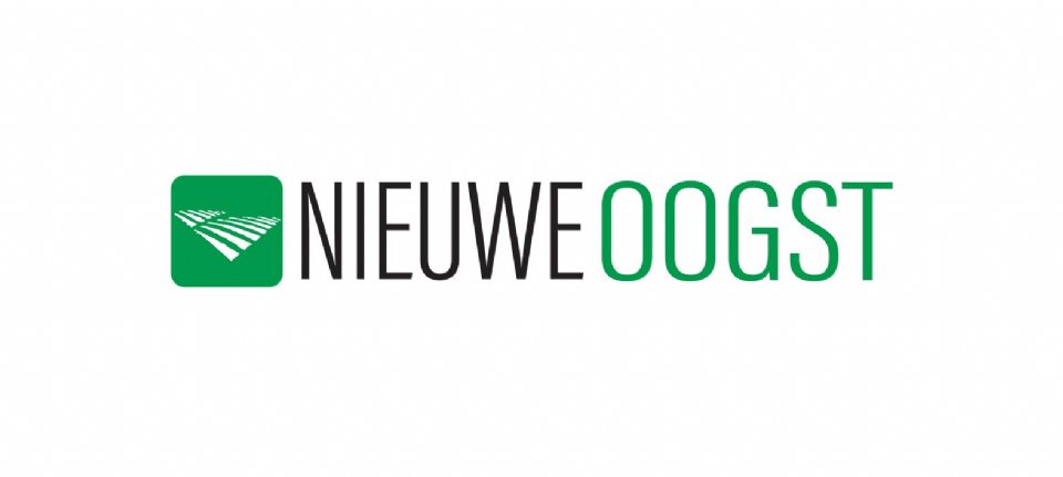 Logo van Nieuwe Oogst met groen akkerpictogram