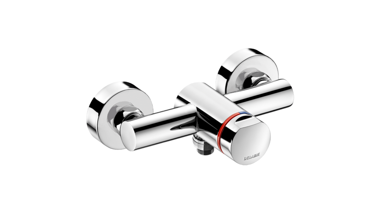 Zelfsluitende douchemengkraan voor opbouw, Mechanisme getest op meer dan 500.000 handelingen, tot 80% water-en energiebesparing, Soepele bediening,