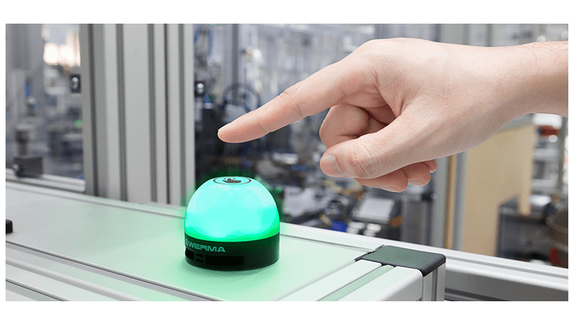 WERMA presents the compact MC 55 LED recessed beacon as a new touch version and with smart additional functions