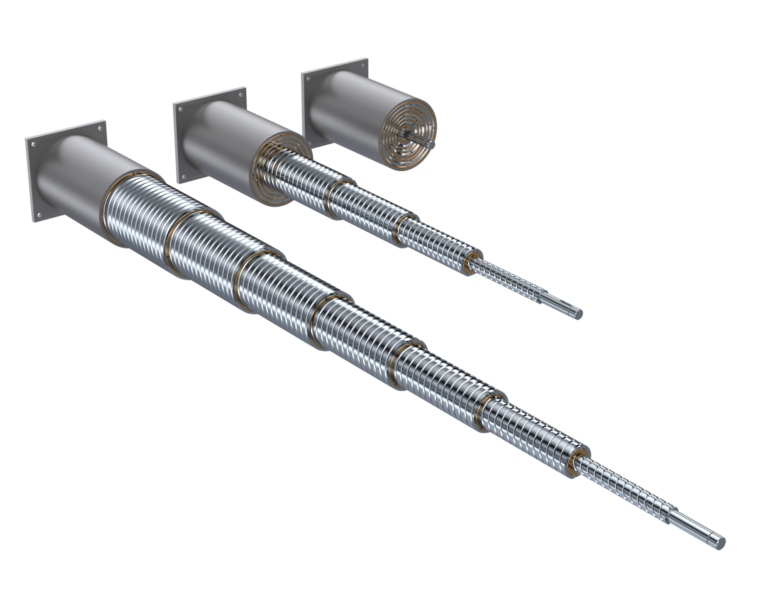 Multi-stage telescopic screw drive M-TEG
