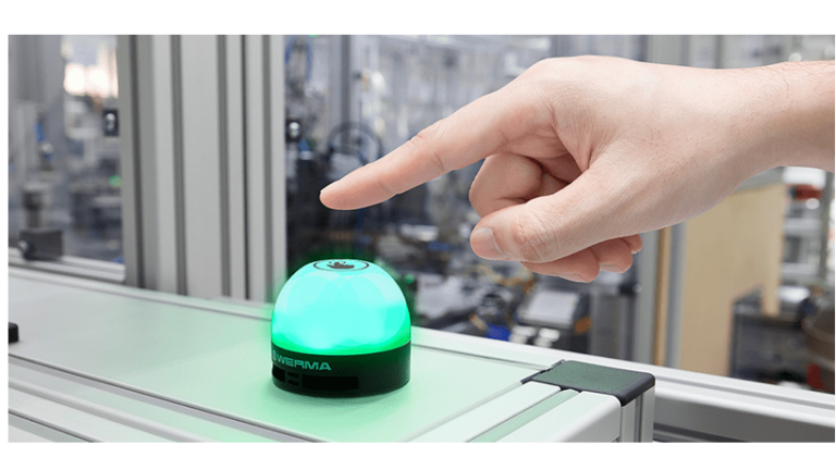 WERMA presents the compact MC 55 LED recessed beacon as a new touch version and with smart additional functions