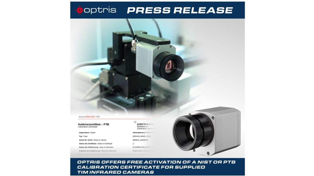 Kostenloses NIST- oder PTB-Kalibrierzertifikat jetzt verfügbar