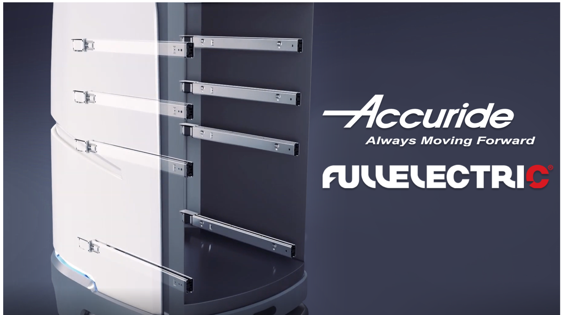 Automatisierter Materialtransport im Krankenhaus mit der Accuride FULLELECTRIC® Teleskopschiene