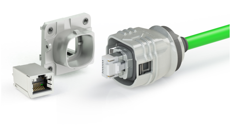 Neues RJ45 Metallgehäuse in Schutzart IP69K mit Push-Pull-Verriegelung
