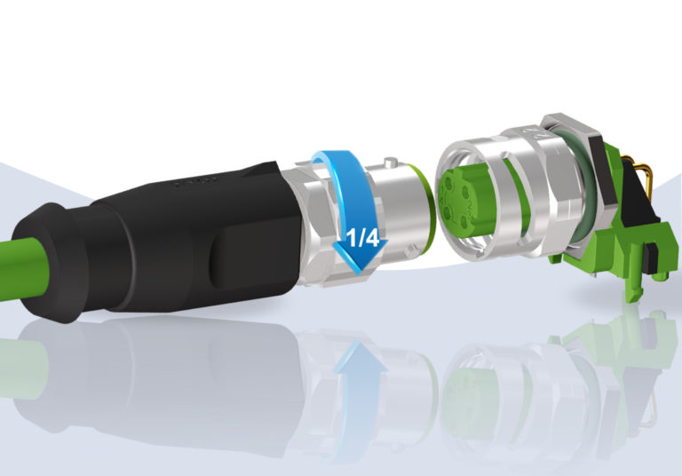 M12x1 Connector series with bayonet quick locking