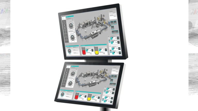 Industrie PCs oder Monitore als Doppelanzeige für Tragarmmontage