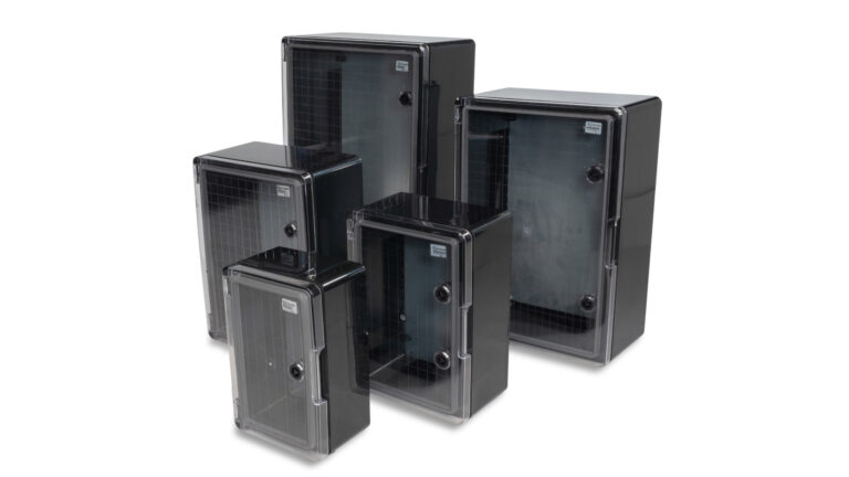 ABS plastic control cabinet enclosures FLEET series black with transparent door by BOXEXPERT
