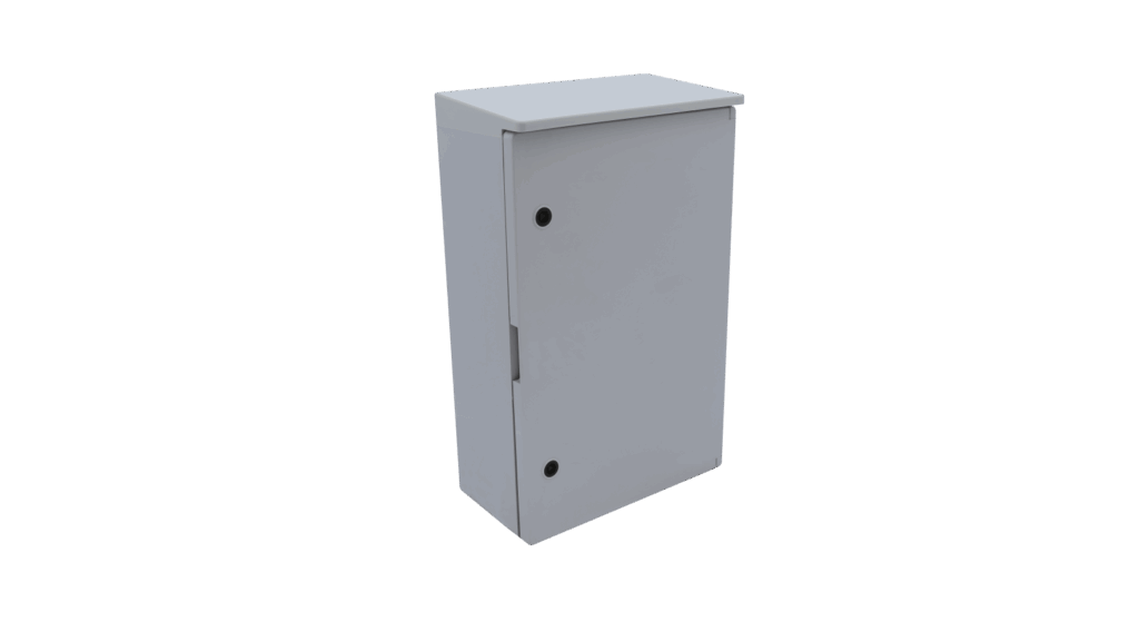 New BOXEXPERT ABS control cabinet housing from the FLEET series with integrated rain cover – robust, rainproof, versatile.