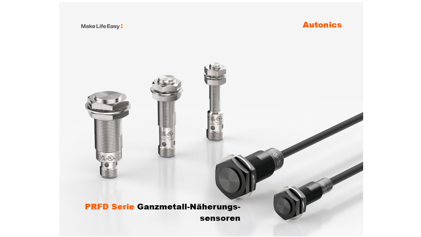 PRFD-K Series :  Inductive Full-Metal Long-Distance Proximity Sensors (Factor 1 on Fe/Al)