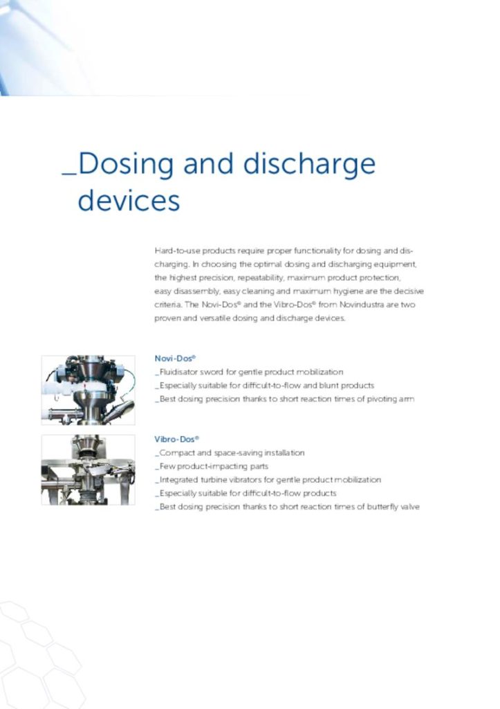 Dosing and discharge devices Vibro-Dos & Novi-Dos