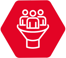 rotes Icon mit weißem Inhalt
