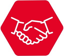 rotes Icon mit weißem Inhalt