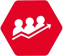 rotes Icon mit weißem Inhalt