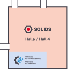 Aussschnitt Übersichtplan Halle 4 mit gekennzeichneter Area für Prozessautomatisierung
