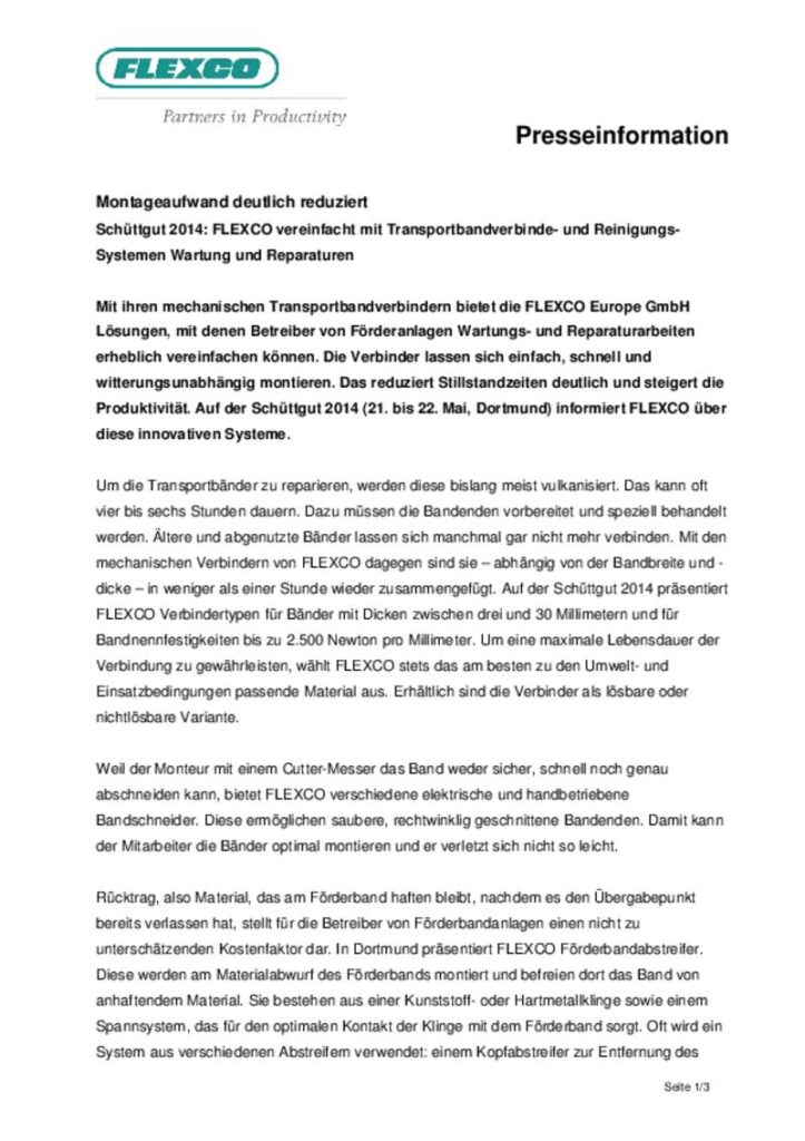 Montageaufwand deutlich reduziert