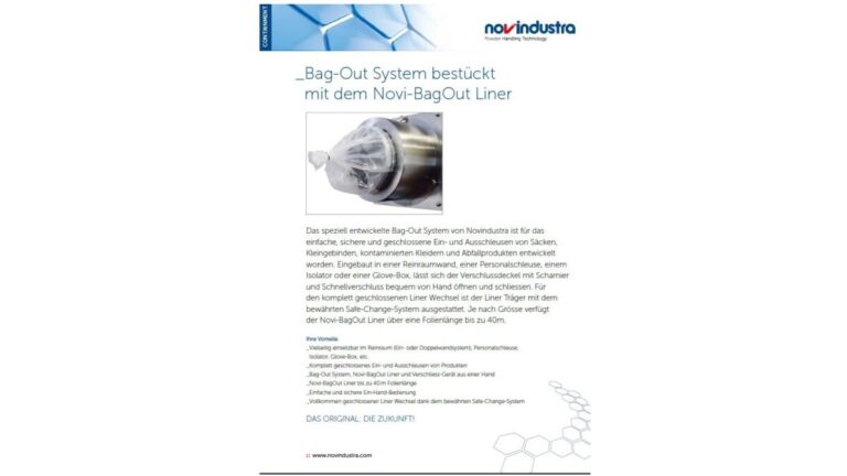 Bag-Out System zum Ausschleusen von kontaminiertem Abfall