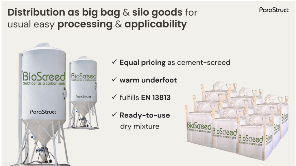 BioScreed combines the economic advantages of conventional screeds with the ecological added value of dry screeds.