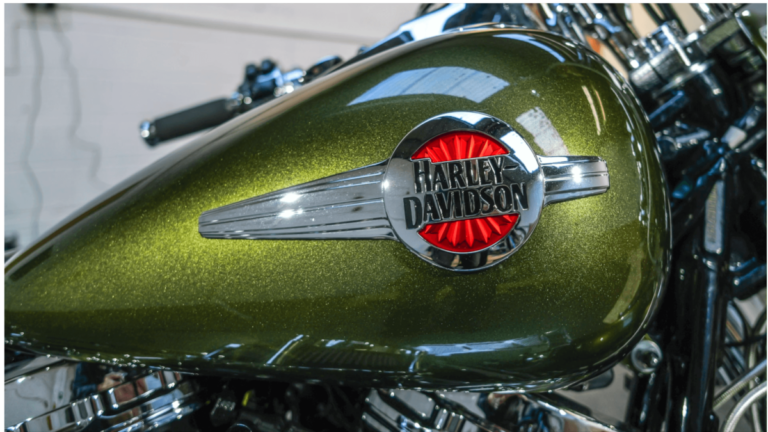 Packing a Harley Davidson Motorbike