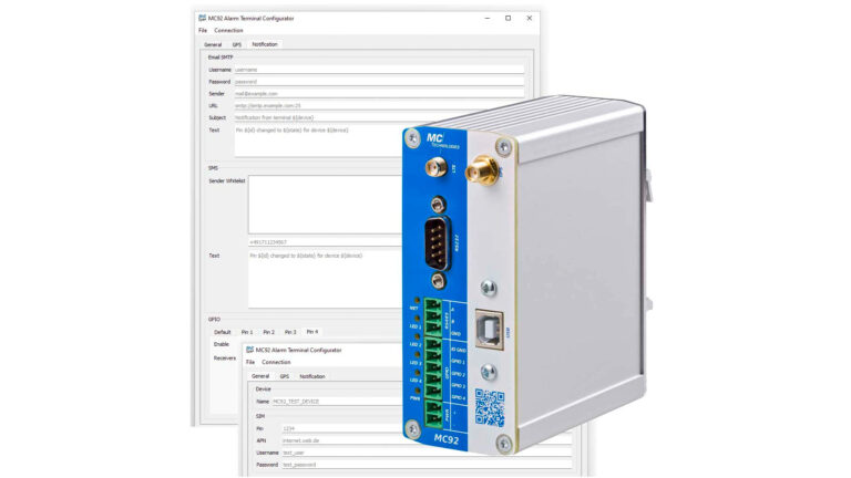 4G LTE Cat 1 alarm terminal MC92 for controlling and monitoring your devices via SMS or e-mail