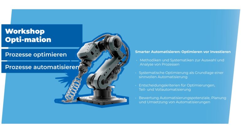 Mit OPTI-MATION wird ein schlechter  Prozess kein schlechter automatisierter Prozess: Wir analysieren Arbeitsschritte, identifizieren Potenziale, optimieren und bringen Prozesse zu einem Reifegrad, mit dem Automatisierung sinnvoll wird.