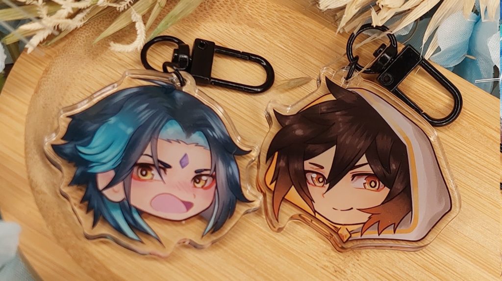 Chibi head charm Morax and Xiao