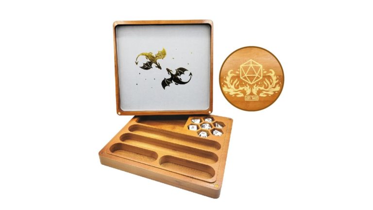 Wooden dice tray Dragonfire