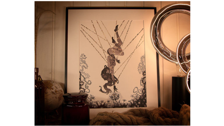 Affiche d’art avec feuille d’or – Forbidden Flower