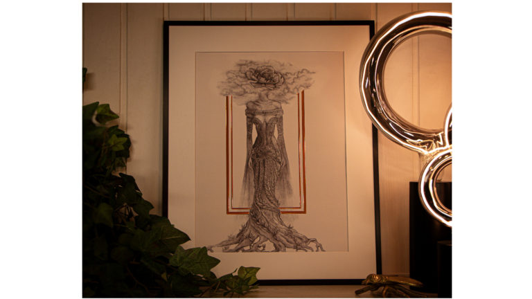 Affiche d’art avec feuille d’or – Rooted