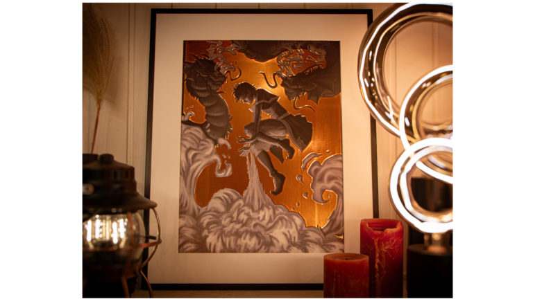 Affiche d’art avec feuille d’or – Zuko