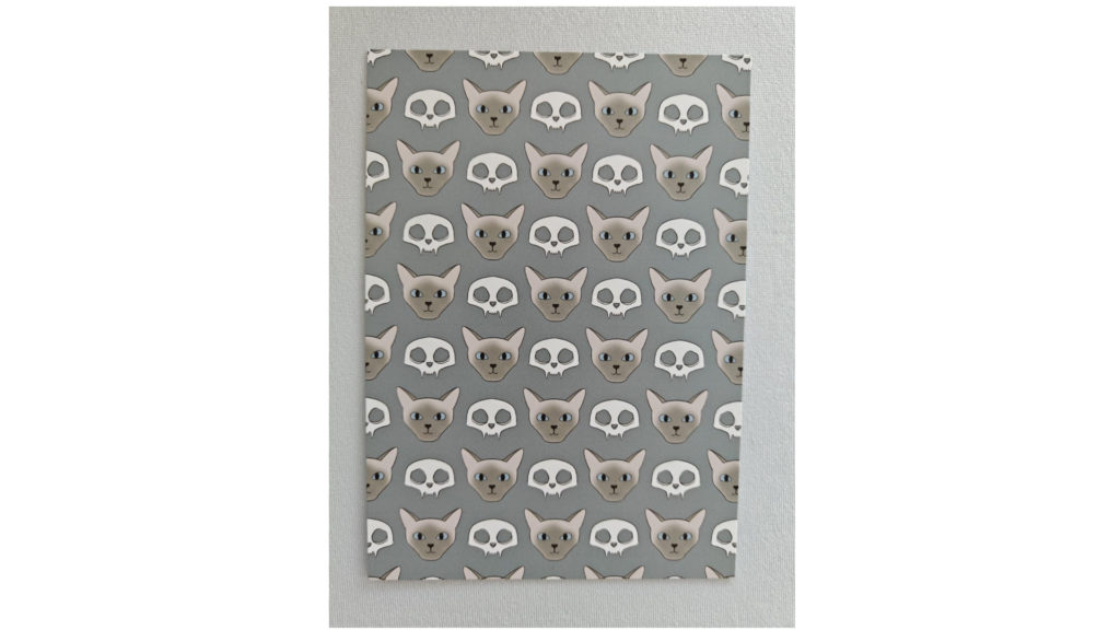 Postcard Cat and Skull