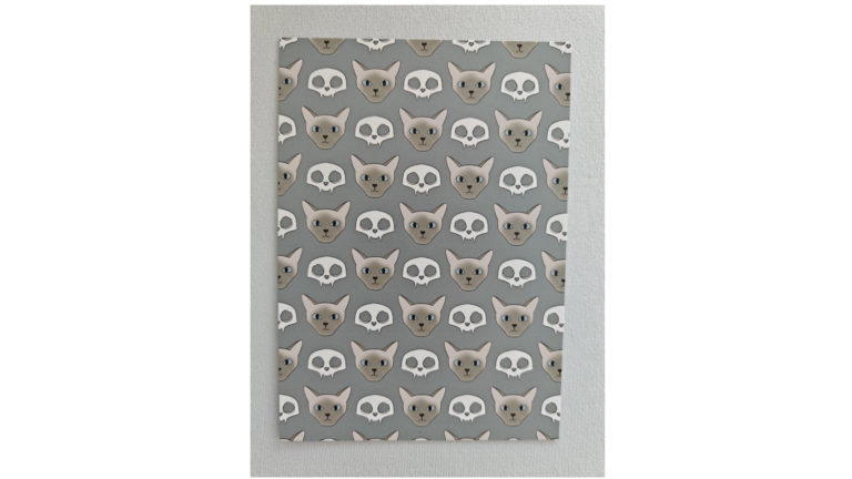 Postcard Cat and Skull