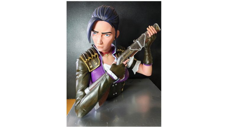 Buste Caitlyn Arcane League of legend 30 cm résine 3D peint à main