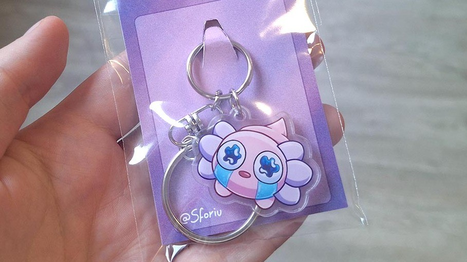 Sad axolotl – keychain