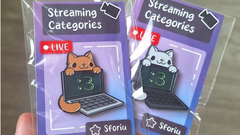 Cat on Laptop -soft enamel pins