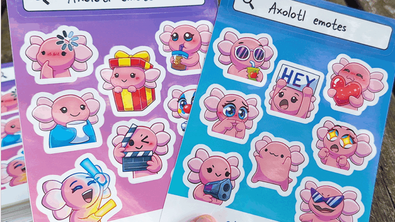 Axolotl Emotes – stickersheets