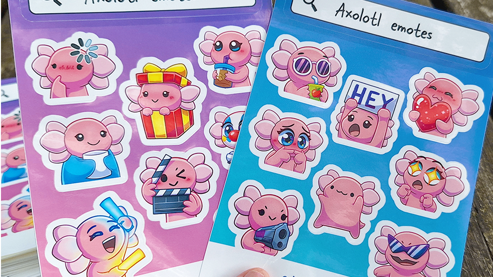 Axolotl Emotes – stickersheets
