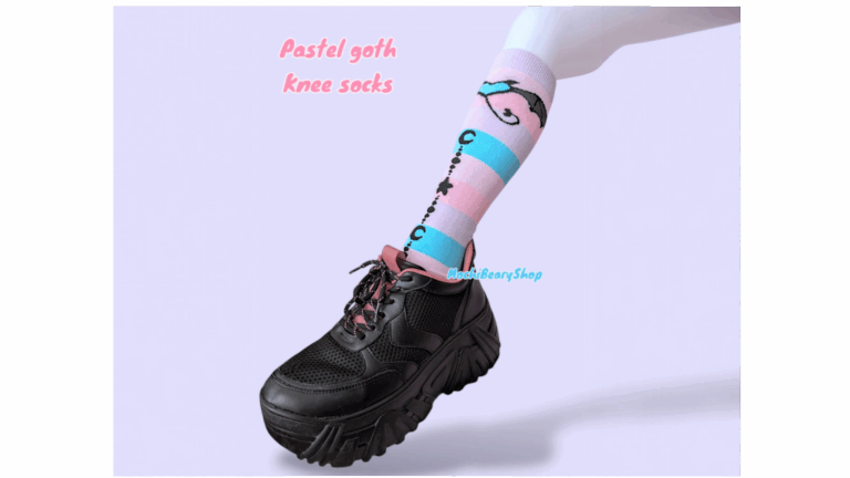 Pastel goth knee socks