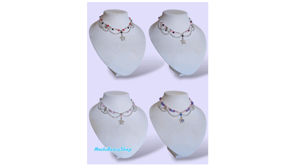 Star charm necklaces with chains