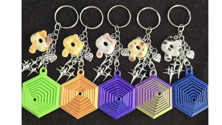 Hex-A-Fidget Keychain