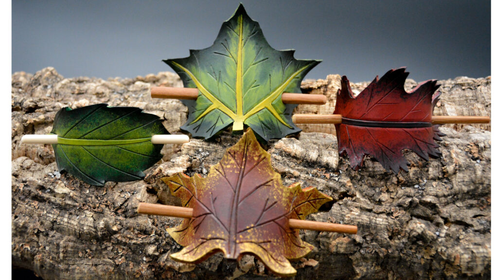 Leather hairpins