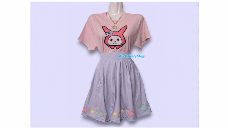 Kawaii purple pastel cloud skirt an stars