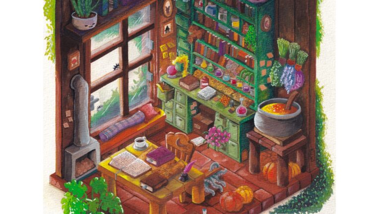 The Witch Room – Isometric art (print A4 – A5 size)