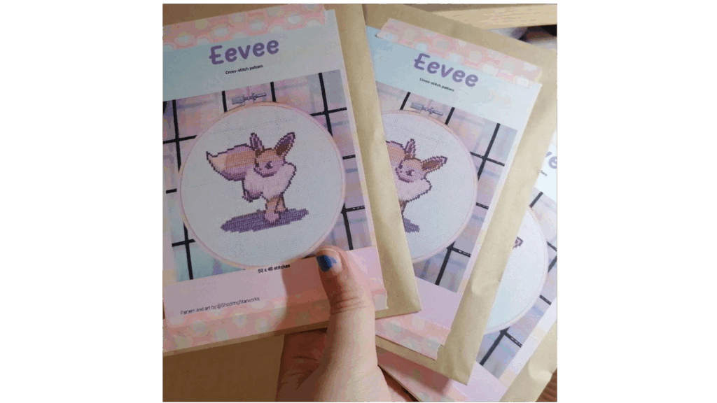 Eevee cross-stitch kit