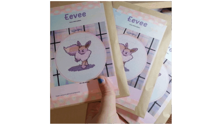 Eevee cross-stitch kit