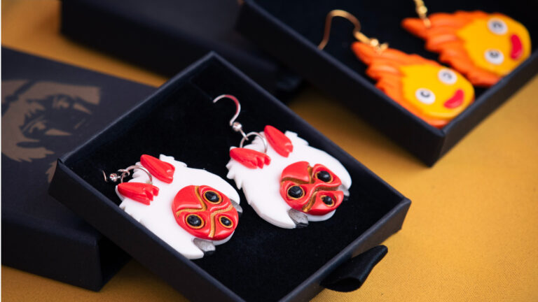 Handmade anime-inspired clay earrings